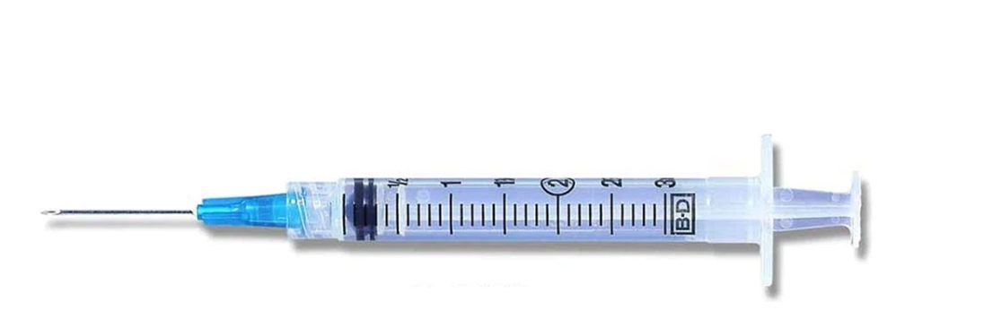 BD 309623 Slip-Tip Tuberculin Syringe with Detachable Needle - 1mL | 27G x  1/2