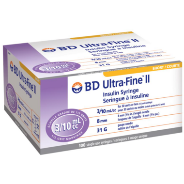 BD 320440 Ultra-Fine™ Insulin Syringes - 0.3mL, 31G x 5/16