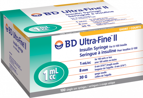 BD 320469 Seringues à insuline Ultra-Fine™ - 1 ml, 30G x 5/16, 8mm