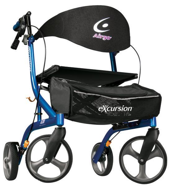 Airgo eXcursion XWD Lightweight Side-fold Rollator, Pacific Blue