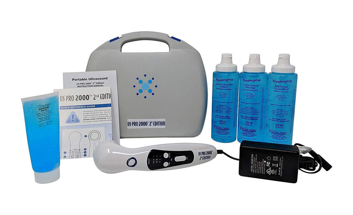 US Pro 2000 2nd Edition Portable Ultrasound Unit + 3 Pack Ultrasound Gel