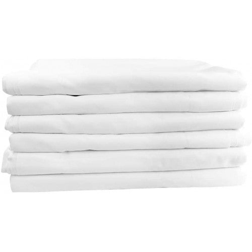 Flat Massage Table Sheets Poly-Cotton Percale 54×90″ White (12 Pack)