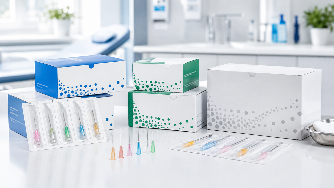 Sterile medical needles in multiple gauges and lengths for professional clinic and healthcare use in Canada from TherapySupply.ca.