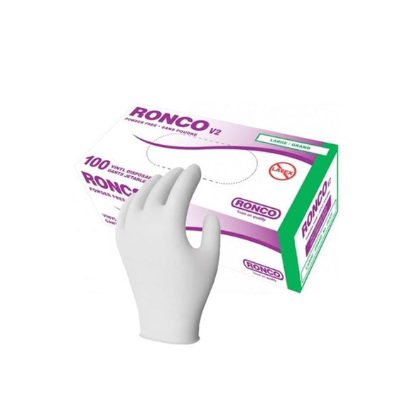 Ronco V2 4Mil Disposable Vinyl Gloves 1000/cs