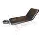 Standalone angled view of the black 2-Section Electric Height Control Facial Massage Treatment Table, showcasing the backrest smoothly elevated for versatile spa and clinical services.