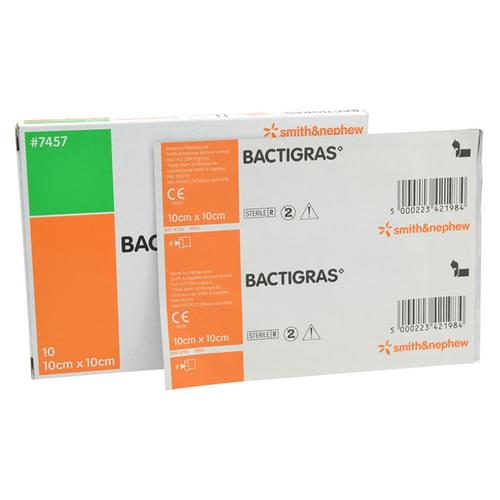 Bactigras 10cm x 10cm Antiseptic Chlorhexidine Dressing