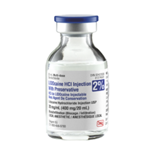 Lidocaine 2% Plain with Preservative, Multidose Vial - 20mL