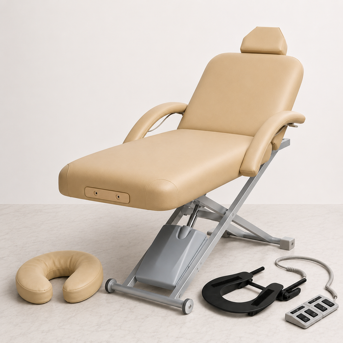 A-Lek Lift Back Top - Electric Massage Table With Armrest