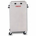 front view of the stainless steel Hydrocollator SS-2 Mobile Heating Unit, featuring smooth-rolling swivel casters for flexible, clinic-wide moist heat therapy.