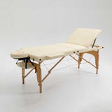 Portable Massage Table 3 Section Wooden Backrest