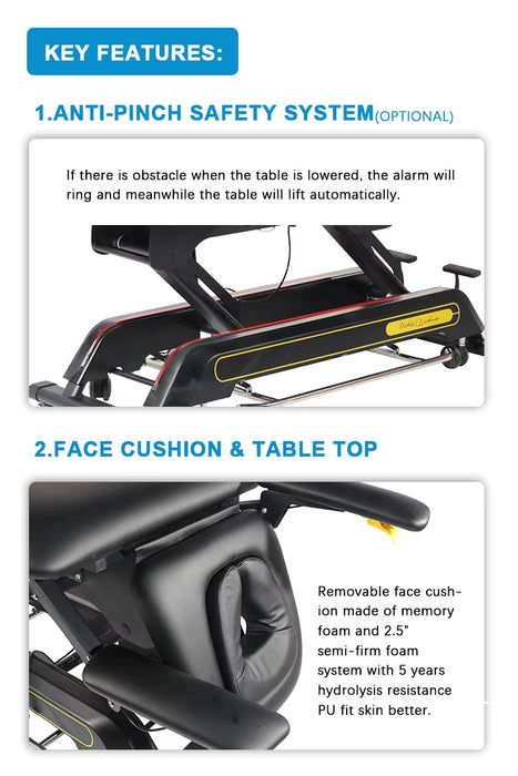 A-LEK Premier-Infinity Electric Adjustable Physiotherapy Treatment Bed Massage Table