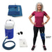A patient standing with the Medium Aircast Knee Cryo/Cuff applied, showcasing the system's stability and clinical effectiveness for sports injuries.