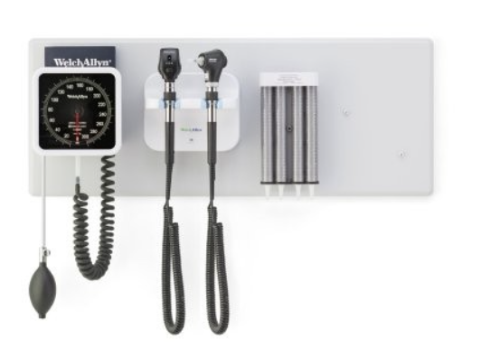 Welch Allyn 777 Integrated Wall System with Coaxial LED Ophthalmoscope and MacroView Basic LED Otoscope Item Code: 777-SM2WAX