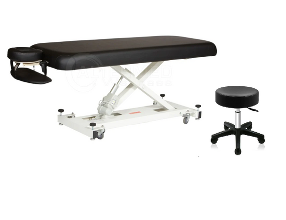MT Electronic Massage Table Black With Circle Stool