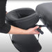 Detail view of the integrated arm shelf and headrest attachment, providing additional support for patients in the prone position.