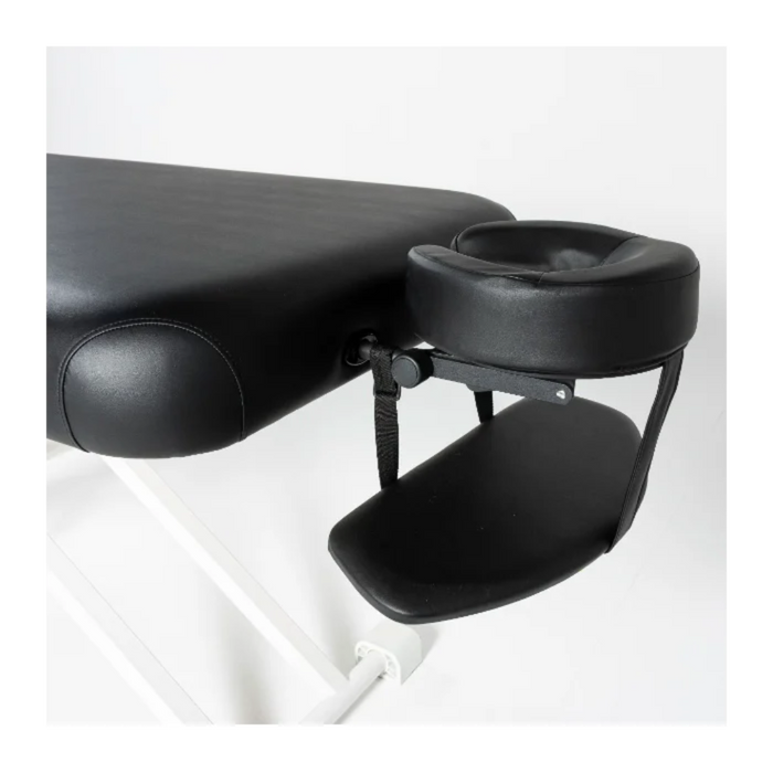 Detail view of the headrest attachment, providing additional support for patients in the prone position.
