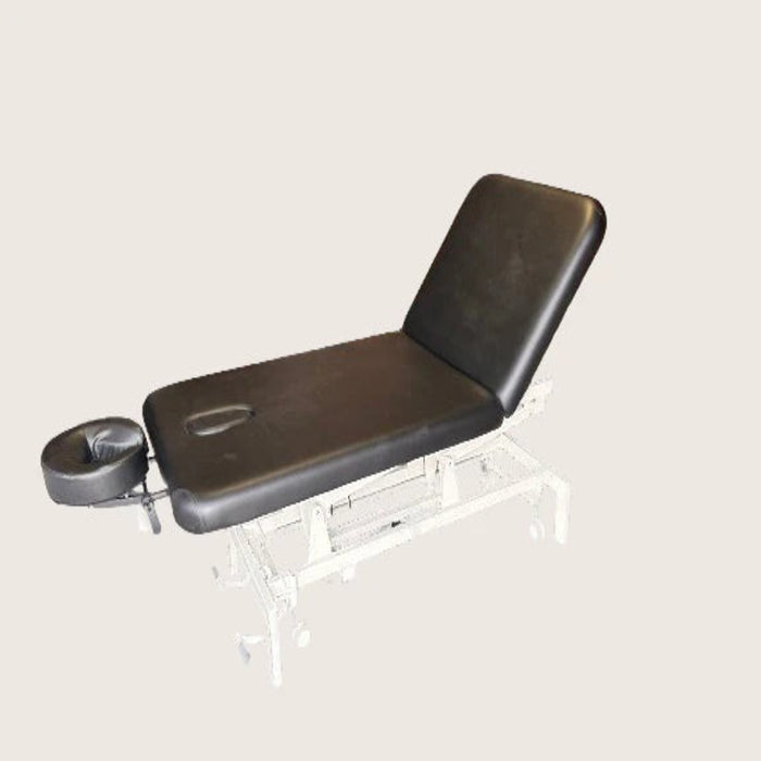 Side view of the A-LEK table showing simultaneous adjustment of the head and leg sections for flexible patient positioning.
