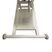 End view of the A-Lek electric massage table's base, demonstrating its stable footprint and durable construction designed for day-to-day professional clinical use.