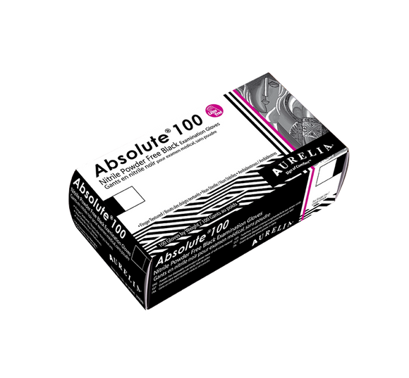 Aurelia, Absolute 100, Nitrile, 3.2mil, Black, 1000/Case-MEDIUM SIZE ONLY