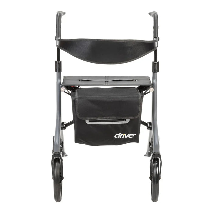 AeroCarbon Ultra-Lite carbon fiber rollator front view with padded seat and storage bag