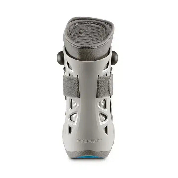 A rear view of the Aircast AirSelect Short Walking Boot, demonstrating the full coverage provided by the durable, semi-rigid protective shell.