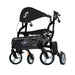 Airgo Fusion F23 side-folding rollator and transport chair in Pearl Black with canopy and storage bag