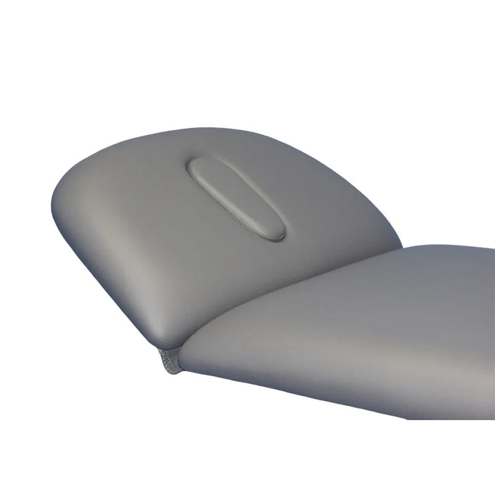Close-up of CB Series Deluxe treatment table headrest with breathing hole face cushion design