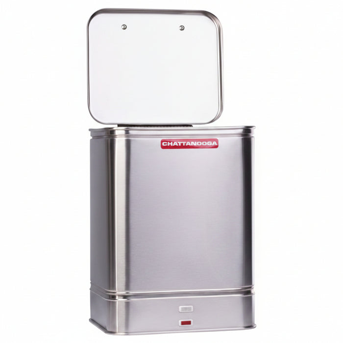 An angled perspective of the stationary E2 heating unit, showing its compact footprint designed for use on desks, counters, or worktops.