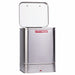 An angled perspective of the stationary E2 heating unit, showing its compact footprint designed for use on desks, counters, or worktops.