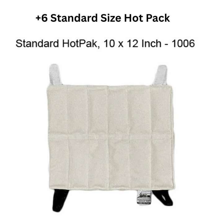 A standard-sized moist heat Hot Pak, part of the set of six standard paks included with the M2 Hydrocollator unit.