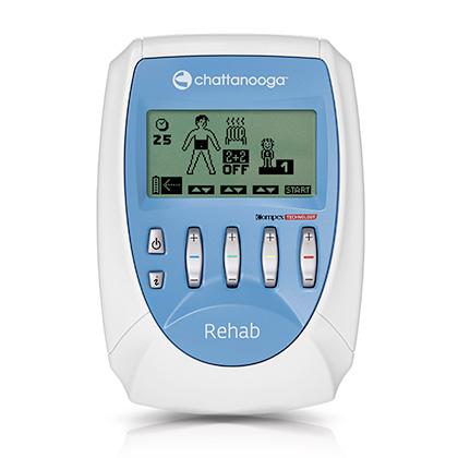 Chattanooga Rehab electrotherapy stimulator unit front view with display screen and control buttons