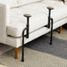 Couch cane stand assist model 2200 main product close-up showing the black metal frame with two padded grip pads attached to a beige sofa, from Therapy Supply