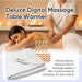 A lifestyle image showing a practitioner using the Deluxe table warmer to provide consistent, relaxing heat for a client in a clinical setting.
