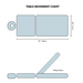 Schematic diagram of the ET Series 30-inch tilt stationary massage table, illustrating its structural dimensions and the adjustable two-section design for treatment rooms.
