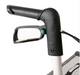 Close-up of Gemino 30 rollator ergonomic handle with brake lever and turquoise laser activation button