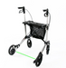 Gemino 30 Parkinsons rollator with green laser line projected on floor visual cue to overcome freezing gait