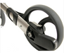 Close-up of Gemino 30 rollator walker wheel and folding mechanism with handlebar grip