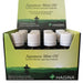 An open display box of HAGINA Japanese Mint Oil bottles, highlighting its use by professional therapists for stimulating circulation and relieving muscle cramps.