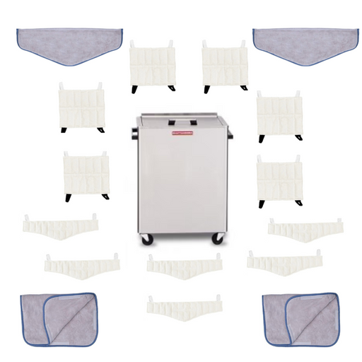 Hydrotherapy towel set with heating cart physio clinic equipment Canada moist heat therapy packs and towels set