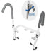 MHUTSF Ultimate Toilet Safety Frame showing adjustable height grab bars for customized senior bathroom support