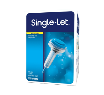 Single Let Sterile Single-Use Safety Lancets, 200 units