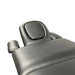 Treatment table headrest section in gray upholstery showing the face cutout cushion for prone positioning, from Therapy Supply