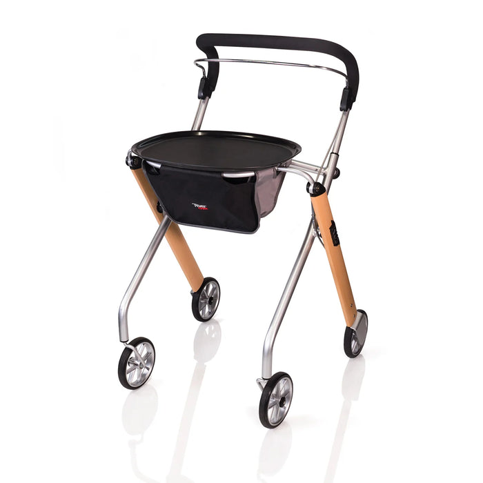 4 wheel walker with tray and basket mobility aid for home use Canada lightweight walking support with storage