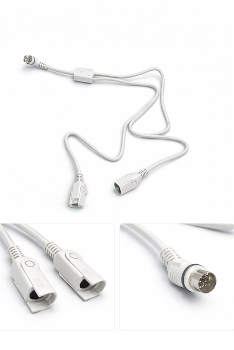 Y-cable splitter for adding additional foot control to electric massage tables and therapy beds