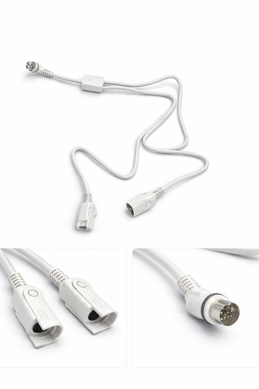 Y-cable splitter for adding additional foot control to electric massage tables and therapy beds