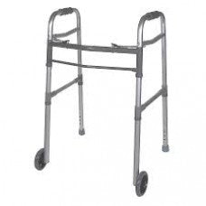 Two Button Folding Universal Walker with 5" Wheels-Drive