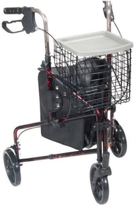 Drive Medical Deluxe 3 Wheel Aluminum Rollator, 7.5" Casters - SpaSupply