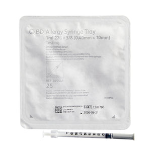 BD 305541 Allergist Tray, 1ml  Needle,  27 Gauge 3/8 Inch Thin Wall NonSafety, Intradermal Bevel - Case of 1000