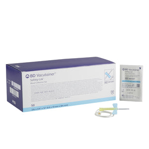 BD 367297 Vacutainer® Safety-Lok™ Blood Collection Set 23 Gauge 3/4 Inch Needle Length Safety Needle 12 Inch Tubing Sterile - 50 per Box