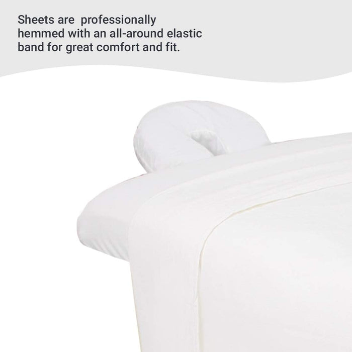 White Premium Quality Flannel 3 Piece Sheet Set Fitted/Flat Sheets with Face Pillow Cover